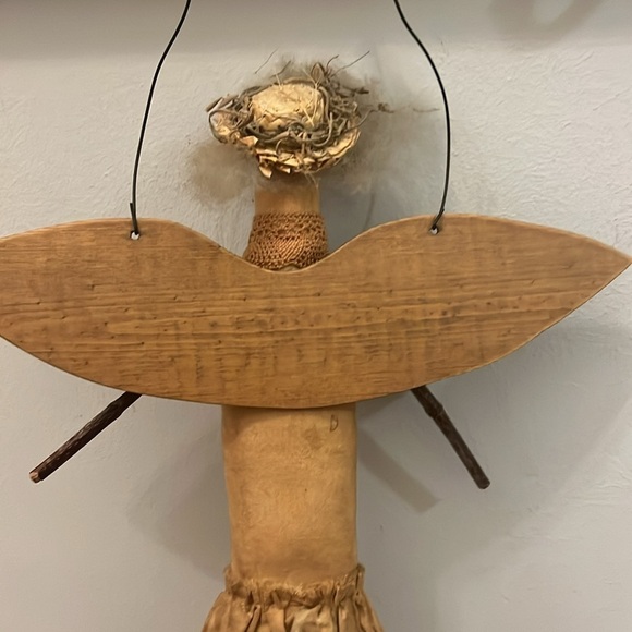 Folk Art Rustic Angel Wall Decor Primitive - Picture 5 of 5